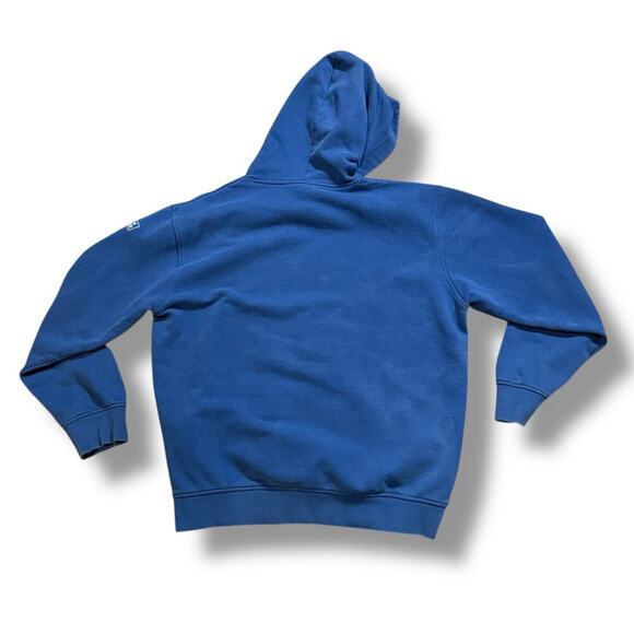 VTG Nike Hoodie Mens Blue Embroidered There is No Finish Line Pullover FADED L - Picture 3 of 13